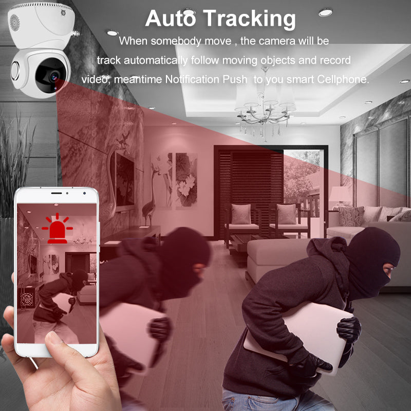 HD 1080P 360° Panoramic PTZ WiFi Camera – Complete Home Surveillance