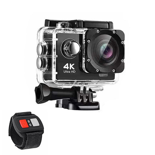 4K Waterproof UHD WiFi Action Camera + RF Remote & Accessories