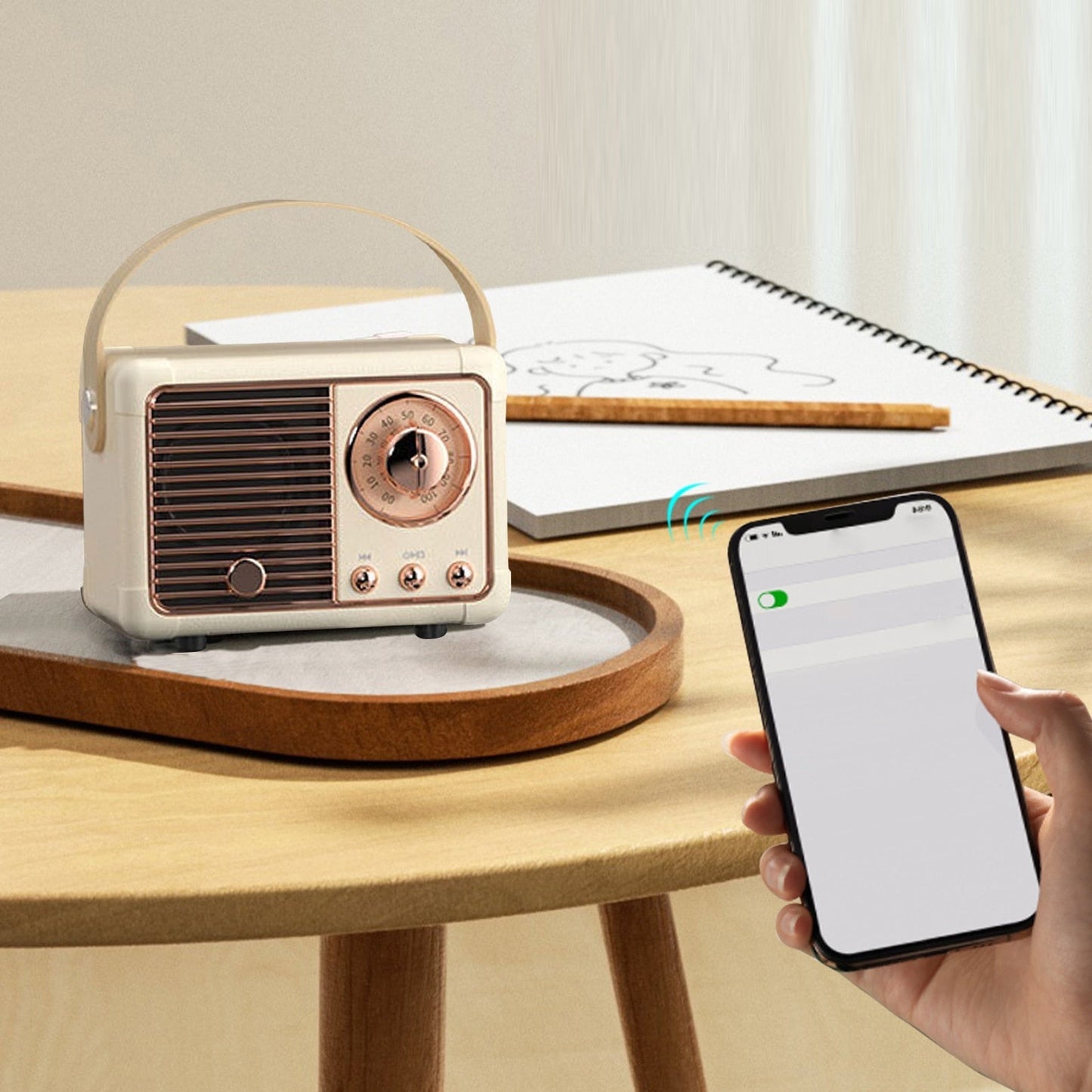 Bluetooth Compact Retro Speaker with FM Radio – Vintage Design, Modern Sound