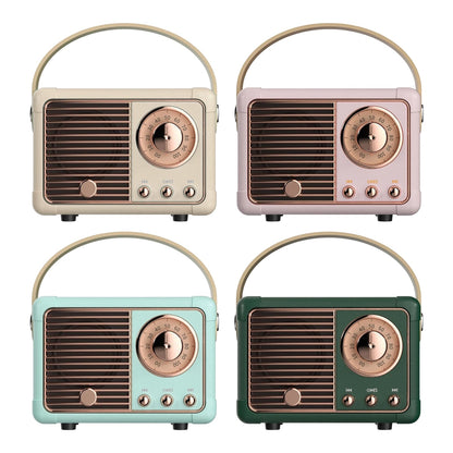 Bluetooth Compact Retro Speaker with FM Radio – Vintage Design, Modern Sound