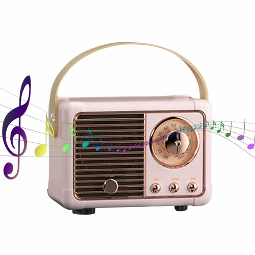 Bluetooth Compact Retro Speaker with FM Radio – Vintage Design, Modern Sound