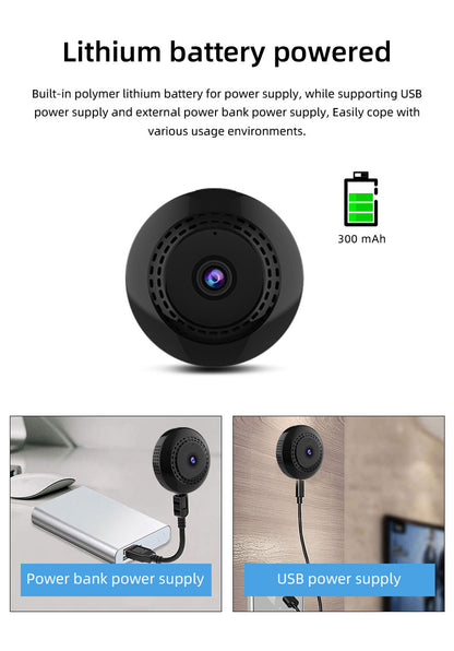 WiFi 1080P Wireless Night Vision Mini Security Camera – Compact & Smart Indoor Surveillance