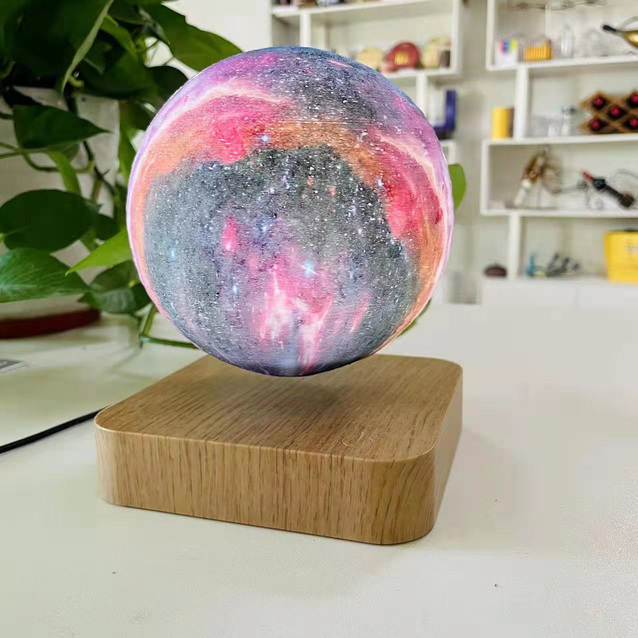 Levitating 3D Moon Lamp – Touch-Control, Wireless Charging, Floating LED Light