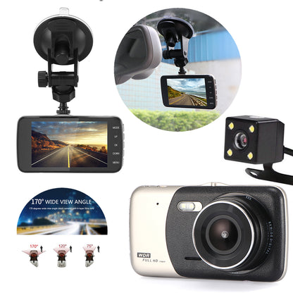 4" Dual Lens 1080P FHD Dash Camera – Complete Car Surveillance for Safety & Security