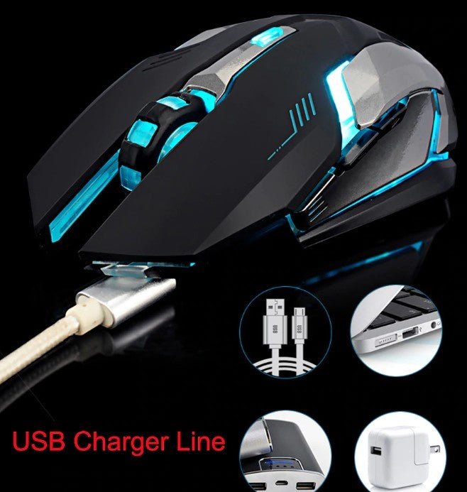 Stealth 7 Wireless Silent LED Gaming Mouse – Rechargeable & Ergonomic Design