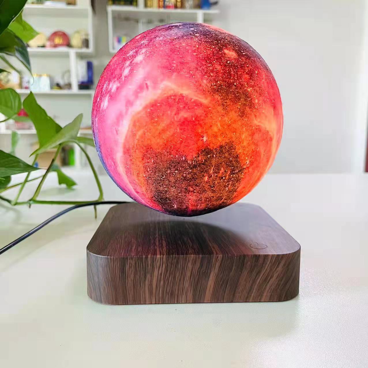 Levitating 3D Moon Lamp – Touch-Control, Wireless Charging, Floating LED Light