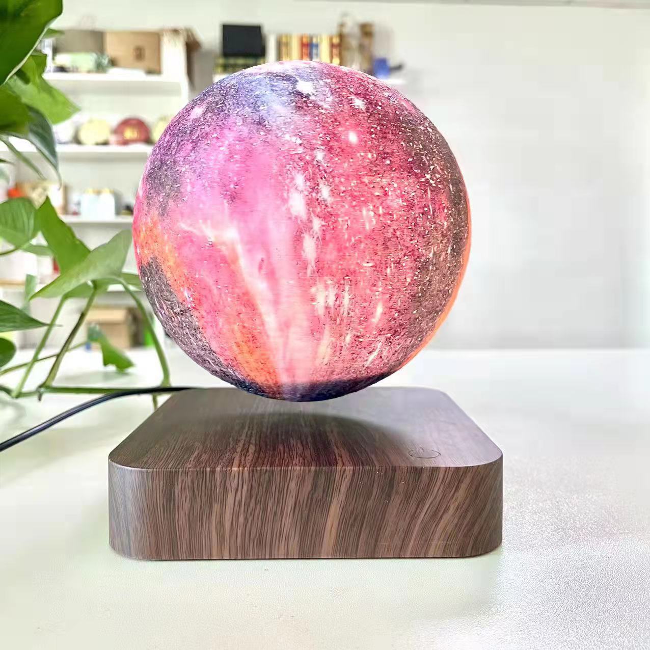 Levitating 3D Moon Lamp – Touch-Control, Wireless Charging, Floating LED Light