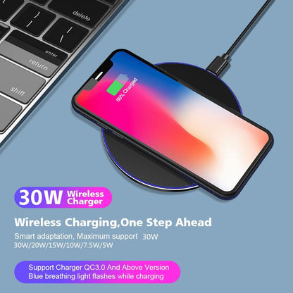 Dragon W9 30W Wireless Charging Pad – Ultra-Thin, Fast, and Powerful